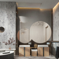 Miroir intelligent de salle de bain Hexad Modern Hotel avec cadre en alliage d'aluminium, capteur tactile, LED anti-buée, éclairage mural, alimentation par prise électrique