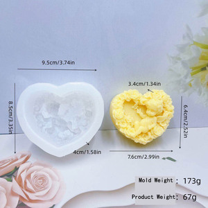 Aşk Melek silikon kalıp DIY Kalp Şekli sevgililer Günü Aroma Mum Alçı Süs Kalıpları El Yapımı Sabun Yapımı Malzemeleri - Product Image 5