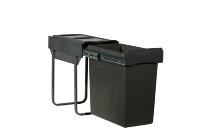 Poubelle de cuisine à extraction par le bas, 300 mm, 400 mm, 450 mm, 34 L, 56 L, 60 L, couleur gris foncé, bac à déchets à extraction