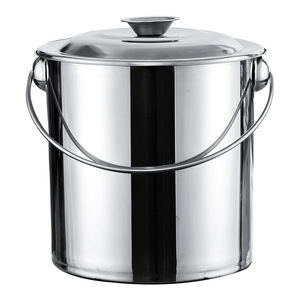 Stainless Steel Carrying <b>Bucket</b> <b>With</b> <b>Lid</b> 10L Round Water Storage For Home And Kindergarten Use - Product Image 1