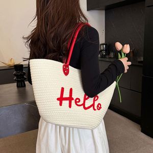 Sacs fourre-tout tissés en corde de coton, grande capacité, pour femme, idéaux pour les voyages, le shopping et les activités de plein air – Vente en gros usine - Product Image 1