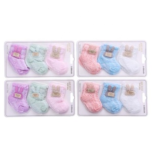 Chaussettes Bébé Respirantes et Anti-Transpiration, Nœud Papillon en Maille, Couleur Unie, pour Nouveau-né, Coffret Cadeau <span class=keywords><strong>3</strong></span>-en-1 - Product Image 6