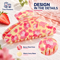 Pince à Cheveux en Gros Motif Fraise 9cm, Mignonne Pince à Cheveux Rose Fruitée pour Femmes et Filles, Accessoire de Mode pour Cheveux