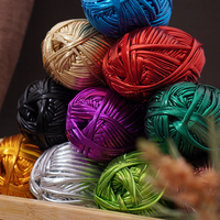Soft Colorful Metallic Polyester Cloth Yarn for Crochet Hand Woven T Shirt Fancy DIY Punk Style Bags Strong Smooth Large Ball