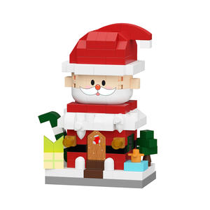 Cadeau de Noël, blocs de construction en plastique assemblés, compatibles avec la maison d'hiver, poupée de dessin animé du Père Noël, jouet DIY pour les enfants de 14 ans et plus - Product Image 5