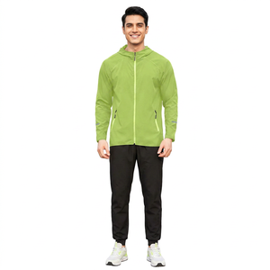 Custom <b>Canvas</b> Spring Autumn Lightweight Quick Dry Windbreaker Running Jacket Sports Hooded Stand Zipper Workout Front Vintage - Product Image 1