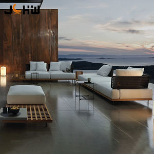 أريكة خارجية من الخوص مقطعية فاخرة من الخيزران الهندي للحديقة من Teak - Product Image 2