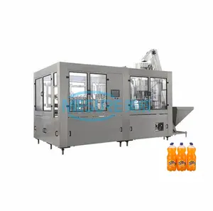 Fully automatic 3 in 1 high speed 24000BPH monoblock rinsing capping labeling fill packing machine juice filling filler