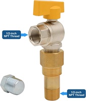 Válvula de bola de latón manual OEM de 1/2 pulgada FIP x 5/8 pulgada para gas/agua con mango, accesorio de fontanería Green Rain