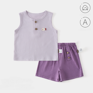 Guai Ropa para bebé, chaleco sin mangas + pantalones cortos, suave, ligero y transpirable, conjunto para bebés <span class=keywords><strong>de</strong></span> 0 a 24 <span class=keywords><strong>meses</strong></span> - Product Image 3
