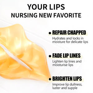 Mascarilla Labial de Hidrogel con Péptidos para el Cuidado de los Labios, Blanqueadora, de Marca Privada, con Aloe Vera, Colágeno y Ácido Hialurónico, 24 Quilates de Oro - Product Image 4