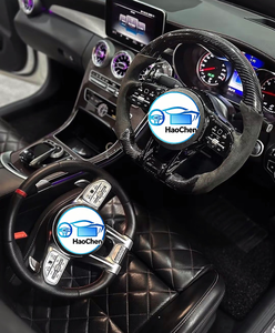 พวงมาลัยหนังคาร์บอนไฟเบอร์ LED สำหรับรถเมอร์เซเดสเบนซ์ AMG S CLA GLA GLE GLS คลาส ปี 2018-2021 อุปกรณ์ตกแต่งรถยนต์ - Product Image 3