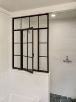 Maison française fenêtres à gril fixe persienne en fer rideau en acier verre insonorisé cadre pliant ouvert design extérieur