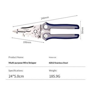 Industrial grade multifunctional stainless steel wire stripper electrician's special wire crimping thin <b>copper</b> aluminum <b>strip</b> - Product Image 6