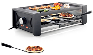 Grill <span class=keywords><strong>Raclette</strong></span> Électrique <span class=keywords><strong>2</strong></span>-en-1 avec Contrôle de Température Réglable, Plaques Amovibles et Revêtement Antiadhésif en PTFE pour Fêtes en Intérieur - Product Image 5