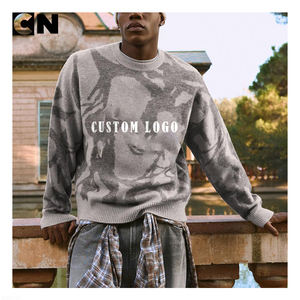 Pull en maille d'hiver pour homme en acrylique et polyester, style streetwear, avec logo personnalisé brodé ou imprimé, certifié GRS - Product Image 2