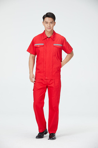 Uniforme de <span class=keywords><strong>Trabajo</strong></span> 100% Algodón, Venta al Por Mayor de Fábrica, Ropa Industrial Personalizada de Manga Corta, Traje de <span class=keywords><strong>Trabajo</strong></span> de Verano - Product Image 2