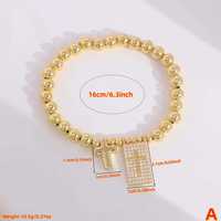 Bracelet Hip-Hop en laiton avec croix et perles en zircon, multicouche, plaqué or véritable, bijoux tendance unisexe