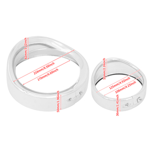 Motorcycle 7" <strong>Headlight</strong> Trim Ring Visor Style 4.5" Fog Light Cover for <strong>Harley</strong> Touring Road King Electra Glide Dyna Softail - Product Image 4