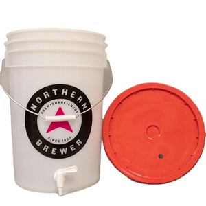Black red blue yellow green white Securely Sealed Clear Gallon Small Plastic Bucket With Sealing Lid 15l paint bucket