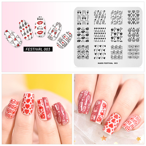 Plaque de tamponnage rectangulaire pour ongles en acier inoxydable, 15 motifs, pour transfert de gel, idéale pour les fêtes et festivals - Product Image 3