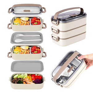 304 Multi-Layer <b>Insulated</b> Large Capacity Portable Food Bucket <b>Lunch</b> <b>Box</b> Office and Students - Product Image 1