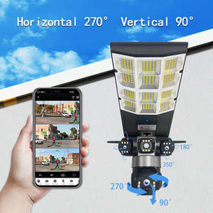 Zonne-aangedreven 180W LED-straatlamp met 12MP 6K UHD 3-scherm 3-lens camera 4G WiFi 10x digitale zoom - Product Image 2
