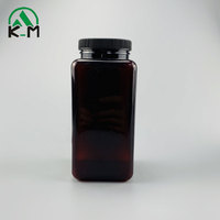 400ml 750ml PET en plastique noir carré bouteille bouteille bouteille de santé