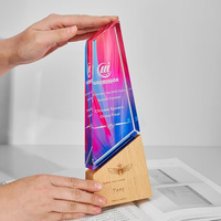 Plaques de récompense en bois vierges pour gravure, sublimation et trophées en verre, pour cérémonies, événements sportifs et cadeaux - Vente en gros
