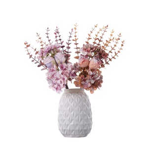 Bouquet d'hortensias artificiels First Cherry Blossom, rose, orange, café, bleu, beige, décoration de mariage, style INS, artisanat - Product Image 5