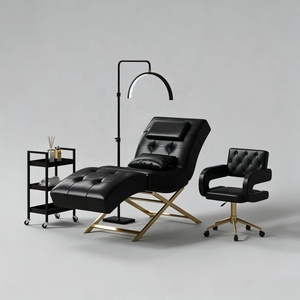 Modern Adjustable Facial Spa <b>Bed</b> Reclining Massage Table PU Leather <b>Metal</b> <b>Frame</b> Beauty Salon Equipment - Product Image 1