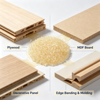 Granulés de colle thermofusible EVA 7032 sans additif, température moyenne, pour le placage de meubles, le bois, le contreplaqué, le MDF, lamination, flux de fusion stable