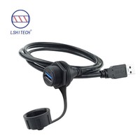 Conector USB Tipo A Macho para Soldar, USB 3.0, con Cable USB Hembra a Macho, Clasificación IP67, Contactos de Aleación de Cobre