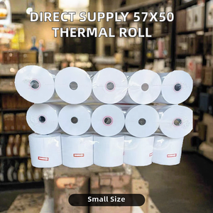 Rouleaux de papier thermique blanc double couche 80x80mm sur mesure pour caisse enregistreuse et reçus de point de vente (50 rouleaux) Marque personnalisée - Product Image 2