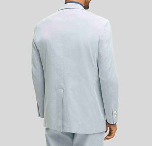 جاكيت رجالي من قطعتين بفتحة واحدة بليزر بنطاله مقلم بدلة حفلات موسيقية لوصيف العريس طقم بدلات زفاف للرجال - Product Image 2