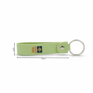 Porte-clés en cuir PU coloré, porte-clés promotionnel, cadeau d'entreprise, fabricant OEM, couleur pastel verte ou personnalisée - Product Image 2
