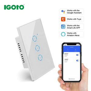 Interruptor de Pared Inteligente Igoto con Wifi, Control Táctil de Luz LED, Compatible con App, Alexa y Google Assistant, Alimentación de CA 85-265V - Product Image 1