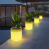 Lumineux Cylindrique Pot De Fleur Lumière En Plein Air Centre Commercial Hôtel Cour Villa Décoratif LED Boîte À Lumière Bar Ensembles De Meubles