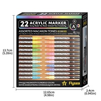 Ensembles de marqueurs acryliques 22 couleurs, assortiment complet de tons dans 15 familles de couleurs, stylo peinture à pointe extra fine 0,7 mm pour la peinture sur roche et les tasses
