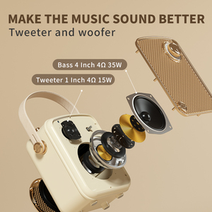 Thiết Kế Mới Hộp Âm Thanh L100 50W Loa Siêu Trầm Có Thể Sạc Lại Xách Tay Retro <span class=keywords><strong>Bluetooth</strong></span> Loa Cho Âm Nhạc - Product Image 3