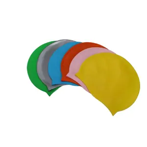 Wholesale Bathing Stretch Swim Pool Seaside Water Sport Swimcap Elastic Turban Solid Color Flat Swimming Cap Hat