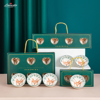 4.5 pouces de style japonais sous glaçure couleur bleu et blanc porcelaine vaisselle en céramique bol en céramique ensemble boîte-cadeau