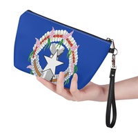 Pochette de voyage personnalisée Saipan avec drapeau national imprimé UV pour les voyages à l'étranger, le rangement de cosmétiques à domicile et les stocks en gros