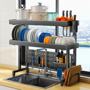 Stainless Steel Sink Storage Rack Double Layer Dish Drainer Kitchen Countertop Organizer 304 Steel L Size - Product Image 3