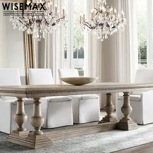 WISEMAX mobilya Retro amerikan tarzı tasarım yemek masası restoran çoklu boyut yemek odası katı ahşap masa