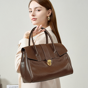 Bolso Tote de Cuero Genuino Retro de Gran Capacidad, Hecho a Mano, Estilo Vintage, Bolso de Mano Casual para Mujer - Product Image 3