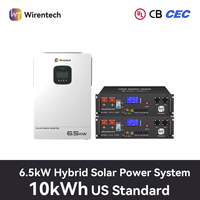 Kit Inverter Hybrid 6.5KW Sistem Baterai Rak 2 Unit Penyimpanan Tenaga Surya UPS Cadangan LiFePO4 Siap Kirim dari Gudang AS