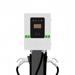 วอลล์บ็อกซ์ ดูอัล กัน สมาร์ท 40KW/60KW CCS1/CCS2/GBT ควบคุมผ่านแอพ/RFID รองรับแรงดันไฟฟ้าเข้า 380V สำหรับชาร์จรถยนต์ - Product Image 1