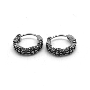 Pendientes de aro de plata tibetana yunnique, diseño geométrico de acero inoxidable 316 para hombres y mujeres, venta al por mayor de fábrica de joyería - Product Image 1