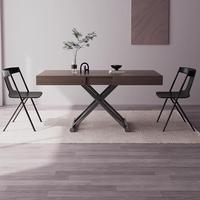 Table à manger moderne de luxe pour la maison, simple, extensible, relevable, en bois de noyer noir, meubles en mélamine, table basse